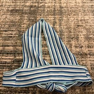 Striped Tie Back Halter Crop Top